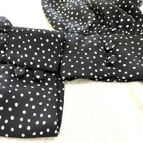 LULU’S | On The Spot Black Polka Dot‎ Button Up Top | Size Medium Women's - Picture 7 of 15